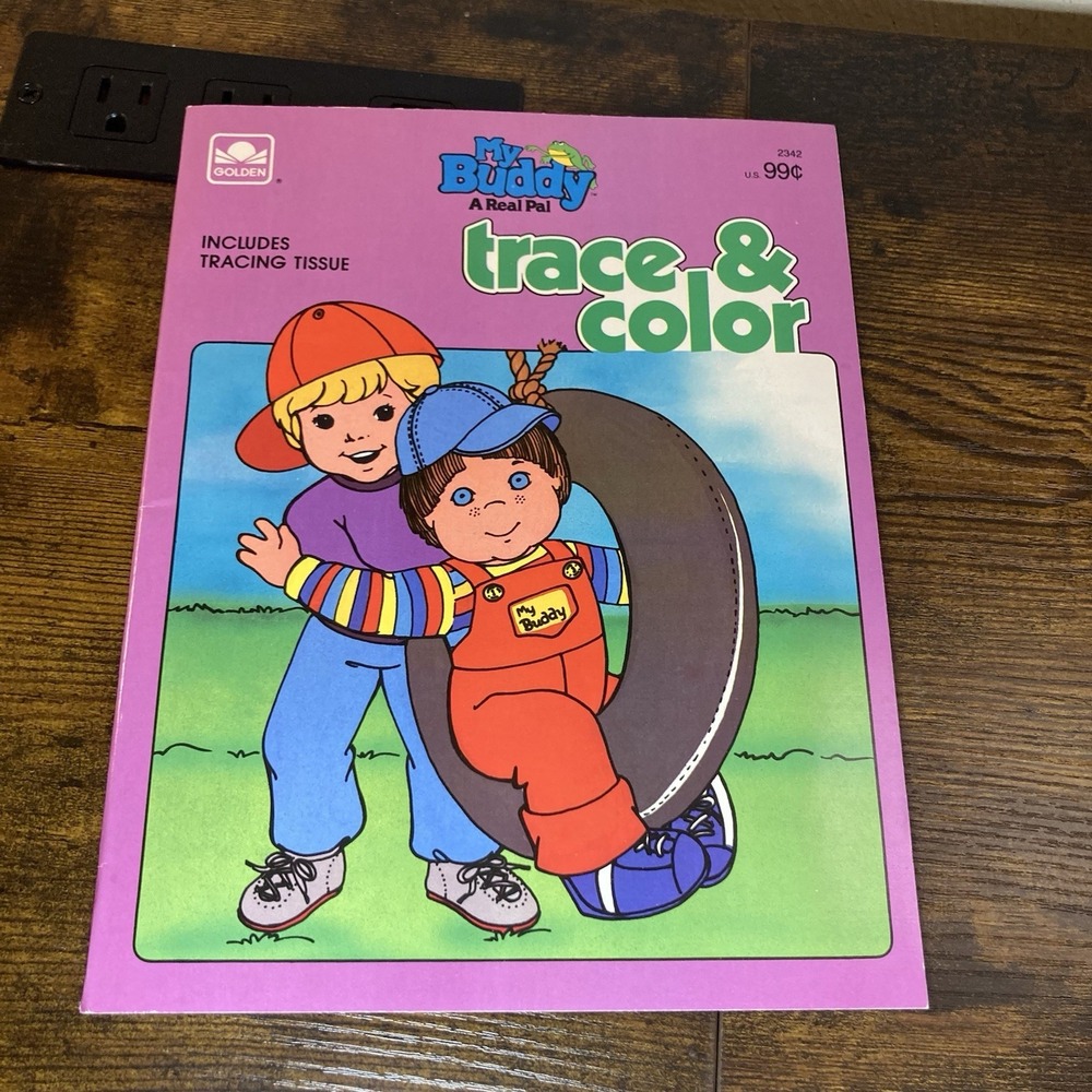 My Buddy A Real Pal Trace & Color Coloring Book - 1986 Golden‎ Book - Unused